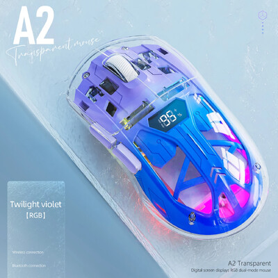 Ingyenes Wolf A2 Gamer Mouse 3 módú vezeték nélküli egér Bluetooth ingyenes Wolf egerek könnyű PAW3395 kiegészítők játékhoz laptop ajándékokhoz