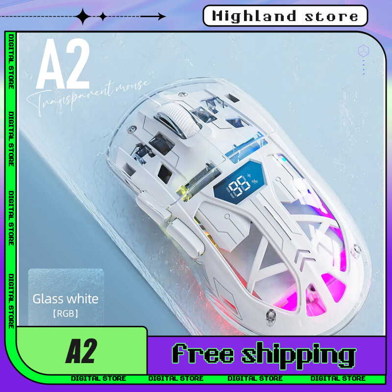 Mouse pentru jocuri Wolf A2 gratuit Mouse fără fir în 3 moduri Bluetooth Soareci Wolf gratuit Ușoare PAW3395 Accesorii Gaming pentru laptop Cadouri