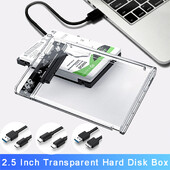 Kietojo disko dėžutės USB 3.0 Type-C 2,5 colio HDD SSD Shell SATA HDD dėžutės korpusas Kietojo disko disko dėžutės kabelis 5 Gbps palaikymas 2TB UASP