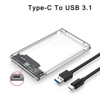 Κουτιά σκληρού δίσκου USB 3.0 Type-C 2,5 ιντσών HDD SSD Shell SATA HDD Box Περίβλημα Hard Drive Disk Box Καλώδιο 5 Gbps Υποστήριξη 2TB UASP