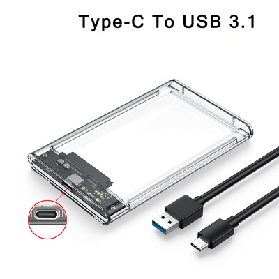 Kietojo disko dėžutės USB 3.0 Type-C 2,5 colio HDD SSD Shell SATA HDD dėžutės korpusas Kietojo disko disko dėžutės kabelis 5 Gbps palaikymas 2TB UASP