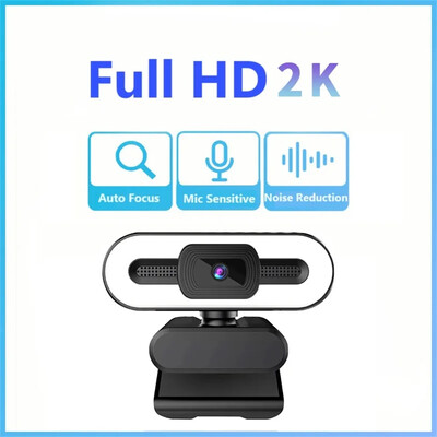 Cameră web portabilă Full HD 1080P 2K 4K PC Laptop Focalizare automată Cameră web Streaming în direct Flexibil cu microfon Transmisiune în direct cu lumină