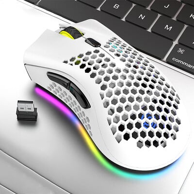 Mouse pentru jocuri fără fir USB 2.4G BM600 Mouse reîncărcabil cu lumină RGB 800-1200-1600DPI pentru computere desktop, notebook, laptop