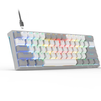 Tastatură mecanică de gaming cu fir RGB 60% Mini tastaturi compacte USB interschimbabile la cald cu comutatoare maro pentru PC laptop