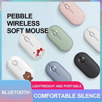 Нова мишка Pebble Mute M350 Bluetooth двурежимна безжична мишка 2,4 GHz офис мишка Множество стилове за избор