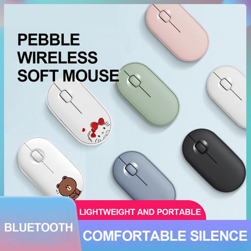 Nová bezdrôtová myš Pebble Mute Mouse M350 s dvojitým režimom Bluetooth, 2,4 GHz, kancelárska myš, viacero štýlov na výber