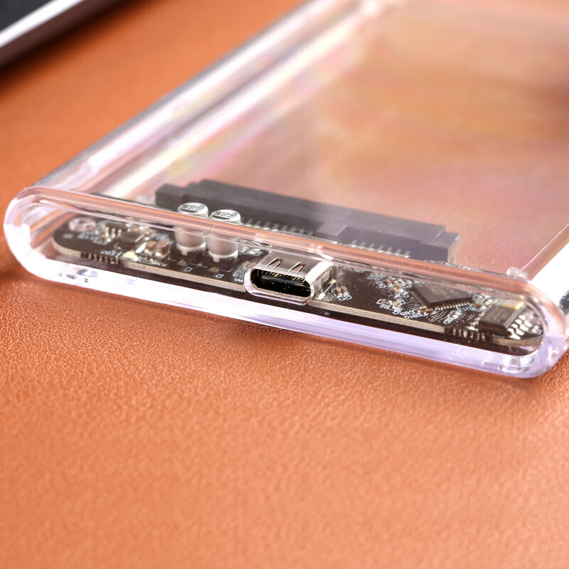 USB 2.0 / 3.0 / C tipo SATA SSD HDD korpusas, 2,5 colio 9,5 mm išorinio standžiojo disko korpusas be įrankių, UASP / maks. 2 TB palaikomas