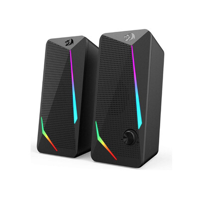 Redragon GS510 Waltz RGB stolni zvučnici, 2.0-kanalni PC računalni stereo zvučnik s 4 raznobojna LED pozadinskog osvjetljenja, poboljšani