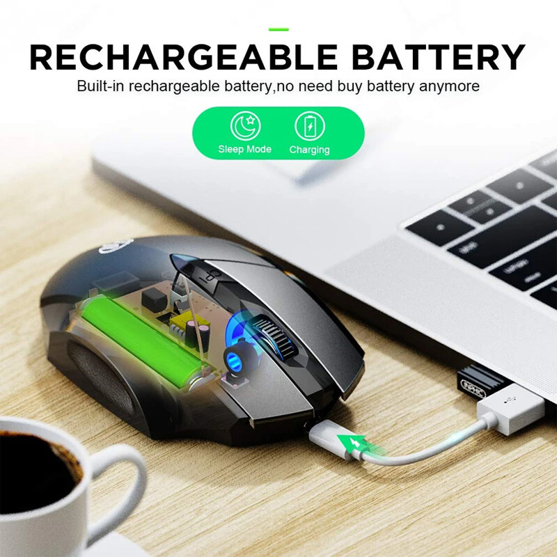 Bezdrôtová myš kompatibilná s Bluetooth, nabíjateľná 2,4 G, INPHIC PM6, kancelárska myš, podpora stlmenia zvuku, PC, notebook, tablet, smartfón, univerzálna
