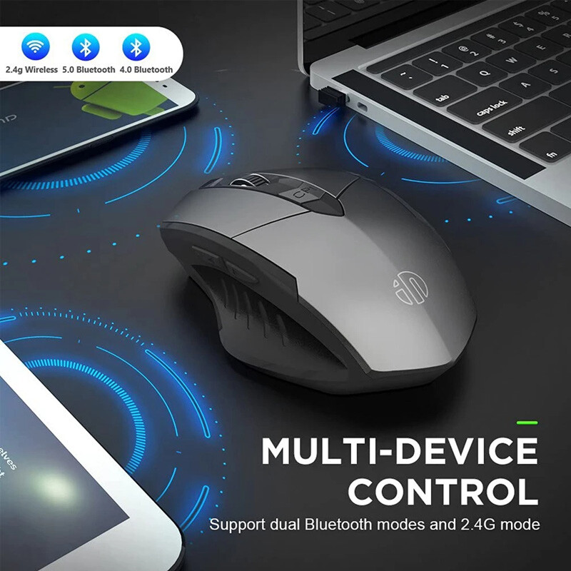 Bezdrôtová myš kompatibilná s Bluetooth, nabíjateľná 2,4 G, INPHIC PM6, kancelárska myš, podpora stlmenia zvuku, PC, notebook, tablet, smartfón, univerzálna