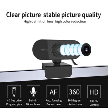 1080P HD Mini Webcam με μικρόφωνο, διασύνδεση usb υποστηρίζει φορητό επιτραπέζιο υπολογιστή, κατάλληλο για ζωντανή βιντεοκλήση