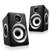 Počítačové stereo 1 pár USB+AUX káblové počítačové reproduktory s basovou výstužou, 4 membrány pre notebook, stolný počítač, 8W vysoký výkon