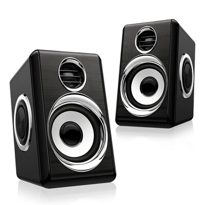 Počítačové stereo 1 pár USB+AUX káblové počítačové reproduktory s basovou výstužou, 4 membrány pre notebook, stolný počítač, 8W vysoký výkon
