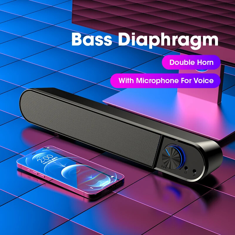 Vadu skaļruņi datoram PC Stereo basa skaņas skaļruņi Soundbar skaļruņi ar mikrofoniem pilna diapazona mājas kinozāle