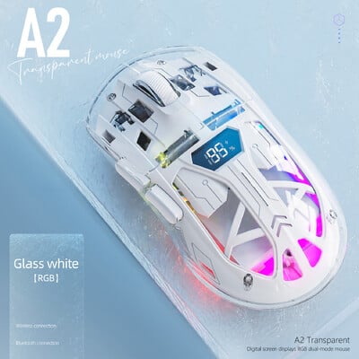 A2 Bluetooth belaidė pelė Dviejų režimų RGB kompiuterio jungtis, skaitmeninis ekranas, pelė