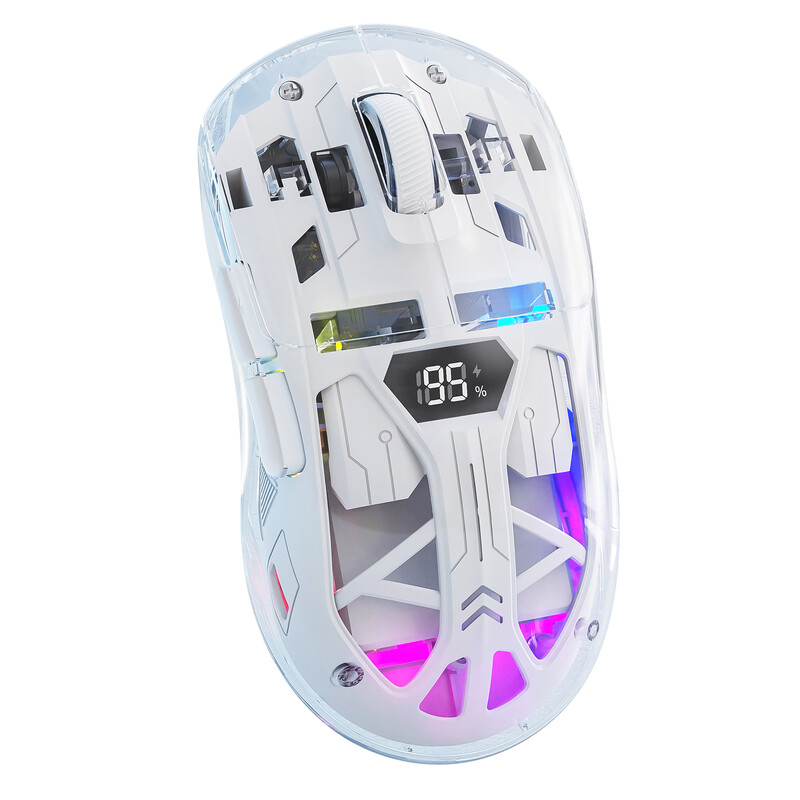 A2 Bluetooth belaidė pelė Dviejų režimų RGB kompiuterio jungtis, skaitmeninis ekranas, pelė