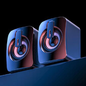 2 difuzoare pentru computer cutie de sunet pentru computer microfon stereo HIFI cu cablu USB Caixa De Som cu lumină LED pentru computer de birou