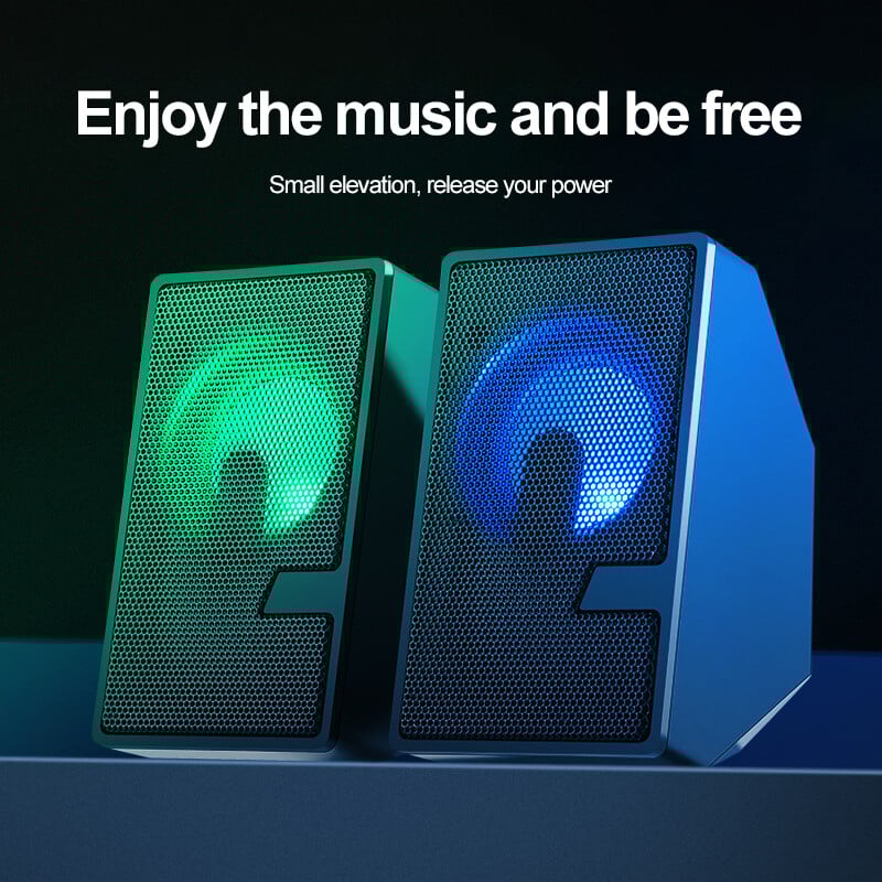 Minikõlar 52mm2 Reguleeritav Tweeter USB toiteallikas LED värvilised tuled Helitugevuse reguleerimine Heliseade Lauaarvuti Kodu Subwoofer