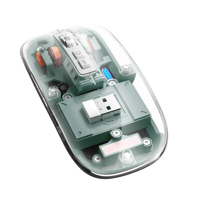 Mouse de birou transparent Mouse fără fir compatibil cu Bluetooth cu lumină RGB Mouse mecanic tip C Încărcare pentru jocuri desktop