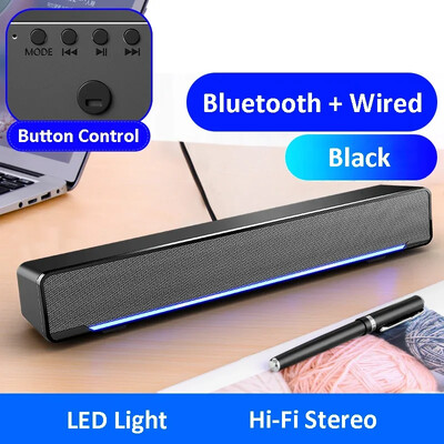 3,5 mm USB laidinis ir belaidis Bluetooth stereo kompiuterio garsiakalbis žemųjų dažnių garsiakalbis muzikos grotuvas žemųjų dažnių erdvinio garso dėžutė, skirta nešiojamam kompiuteriui