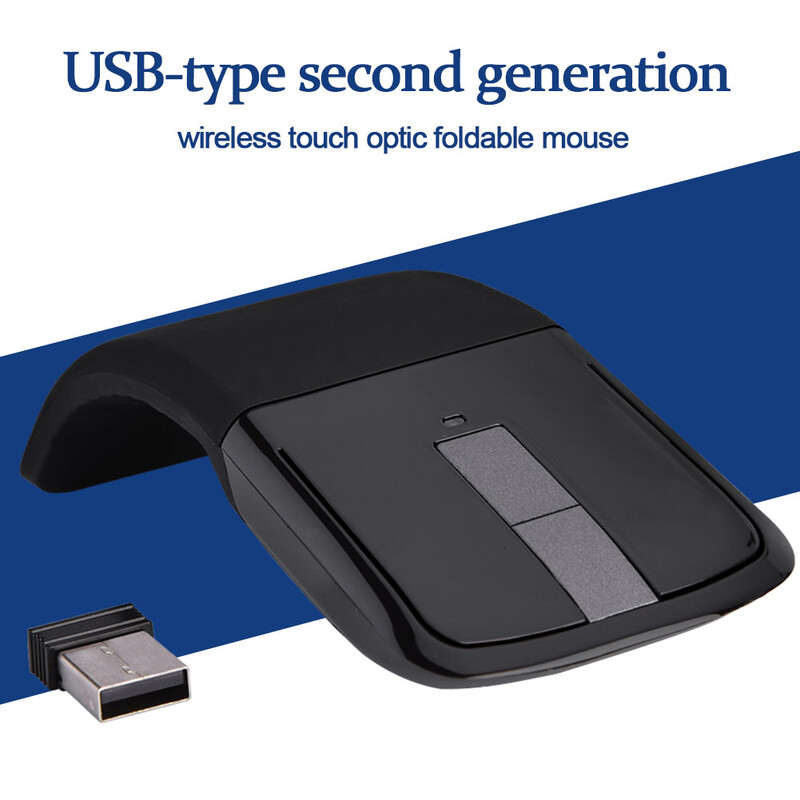 2,4 GHz myš s USB prijímačom 2,4 GHz skladacia bezdrôtová myš s dotykovou obrazovkou Arc Touch, USB prijímač pre PC a notebooky