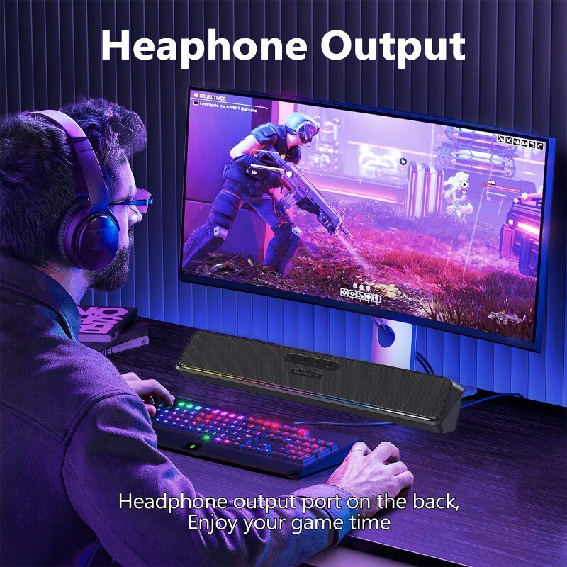 Multimédiás asztali hangszóró házimozi rendszer 3D térhatású hangsáv 6 W Bluetooth hangszóró PC játékok Audio USB vezetékes csatlakozás