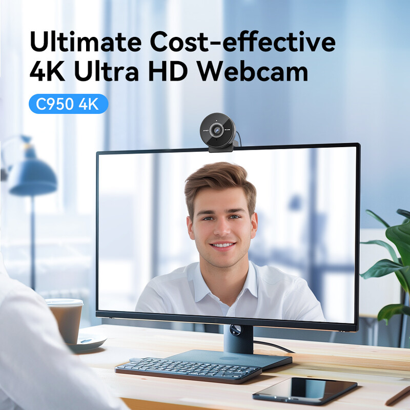 EMEET veebikaamera 4K automaatse teravustamise veebikaamera 1080p 60 kaadrit sekundis 70° FOV veebikaamera arvutivideokõnede jaoks Kaasaskantav USB-kaamera ärikohtumiste jaoks