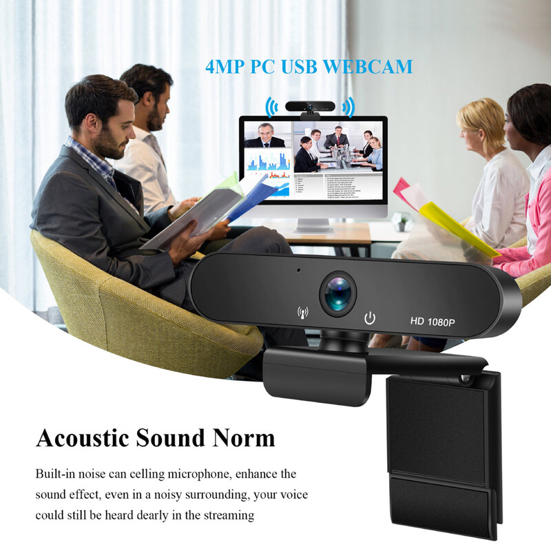 K12 1080P Webcam Full HD pentru computer Cameră web pentru computer cu microfon Camere rotative pentru transmisie în direct Apeluri video Lucru de conferință