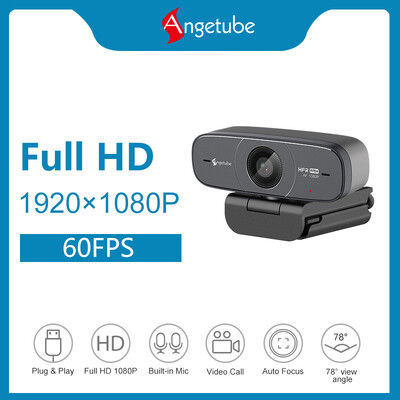 Angetube AF925H 1080P HD USB AF Webcam 60FPS 78° unghi larg cu microfon pentru streaming jocuri conferinte Mac PC