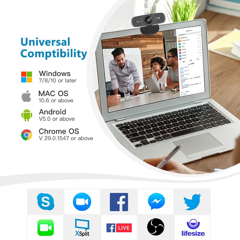 Angetube AF925H 1080P HD USB AF internetinė kamera 60 kadrų per sekundę 78° plataus kampo su mikrofonu, skirta žaidimų konferencijų srautiniam perdavimui Mac PC