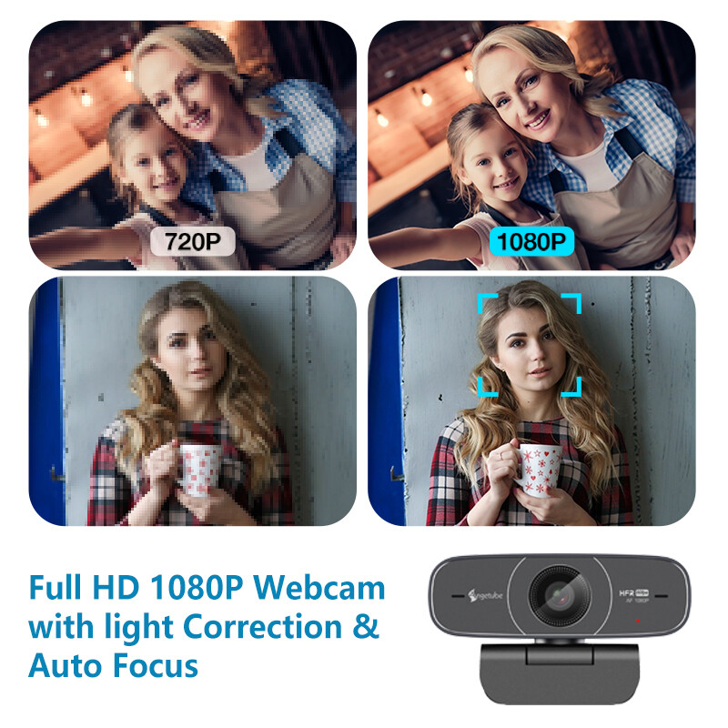 Angetube AF925H 1080P HD USB AF internetinė kamera 60 kadrų per sekundę 78° plataus kampo su mikrofonu, skirta žaidimų konferencijų srautiniam perdavimui Mac PC