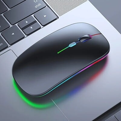 Ασύρματο ποντίκι gaming ποντίκι Backlight Συμβατό με USB RGB Επαναφορτιζόμενα ποντίκια Αθόρυβο με οπίσθιο φωτισμό Εργονομικό ποντίκι παιχνιδιού για φορητό υπολογιστή