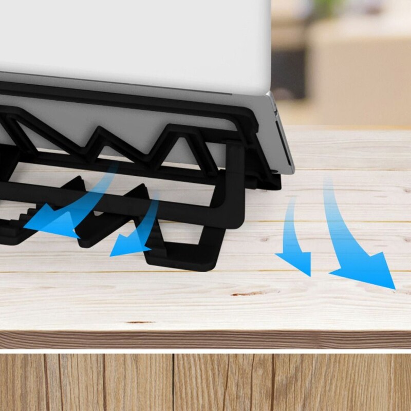 Saliekams klēpjdatora dzesēšanas pamatnes piezīmjdatora turētājs plastmasas + silikona datora statīvs, kas novērš kritienu, nodilumizturīgs, izturīgs pārnēsājams