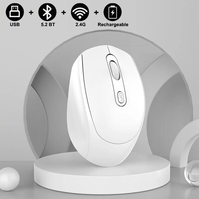 Mouse silențios fără fir compatibil Bluetooth 2,4G Mouse optic reîncărcabil în mod dublu 1600 DPI pentru MacBook Laptop PC Joc Office