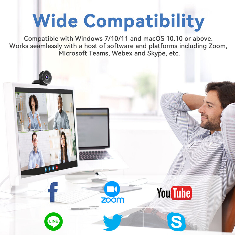 Cameră web 1080P Full HD Cameră web USB Cameră web cu microfon și capac de confidențialitate EMEET C955 Cameră pentru computer Vedere de 70° pentru PC Laptop