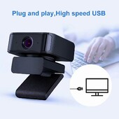 2MP 1080P 360 grādu mākslīgā intelekta izsekošanas bezvadu USB tīmekļa kamera Boardcast tiešsaistes apmācībai videokamera PC klēpjdatora digitālā kamera