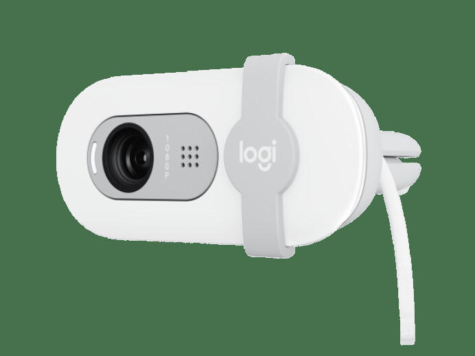Cameră web Logitech Brio 90 HD 1080p cu echilibrare automată a luminii, obturator de confidențialitate integrat și microfon încorporat.