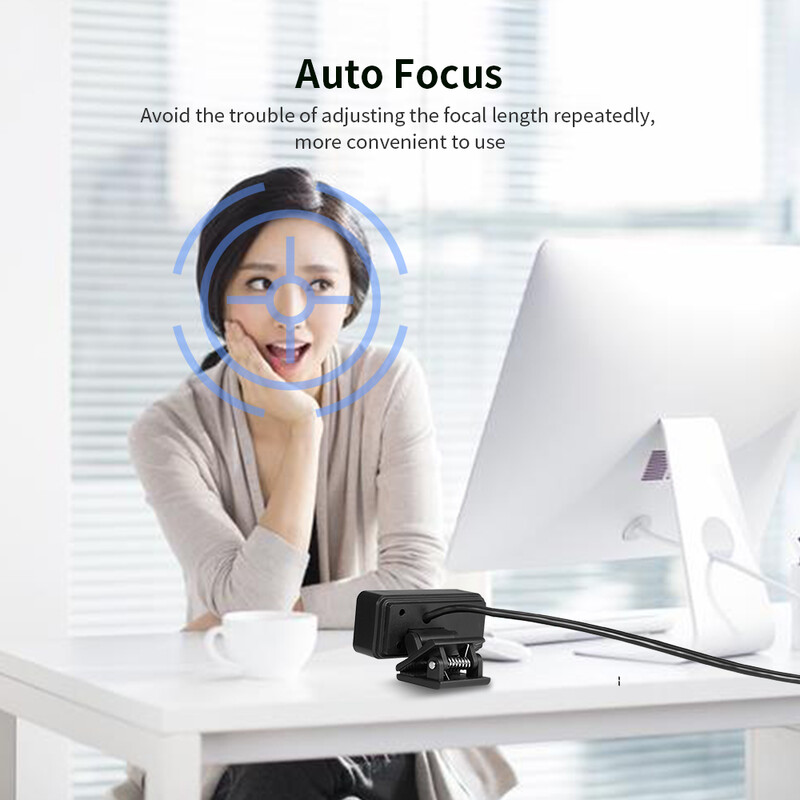 Juoda internetinė kamera 2 milijonų pikselių USB kamera Fiksuoto fokusavimo žiniatinklio kamera Integruota mikrofono žiniatinklio kamera be disko, skirta nešiojamam kompiuteriui