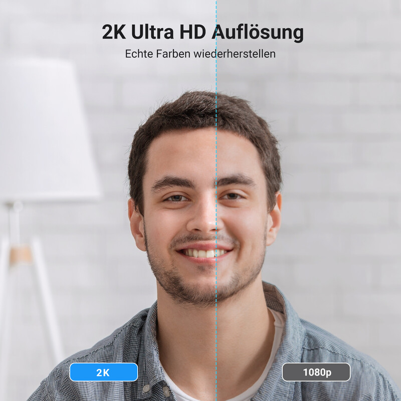 UGREEN USB internetinė kamera 2K HD mini internetinė kamera nešiojamam kompiuteriui žiniatinklio kamera Dvi mikrofonai, skirti Youtube Zoom vaizdo skambučiams 30 kadrų per sekundę interneto kamera