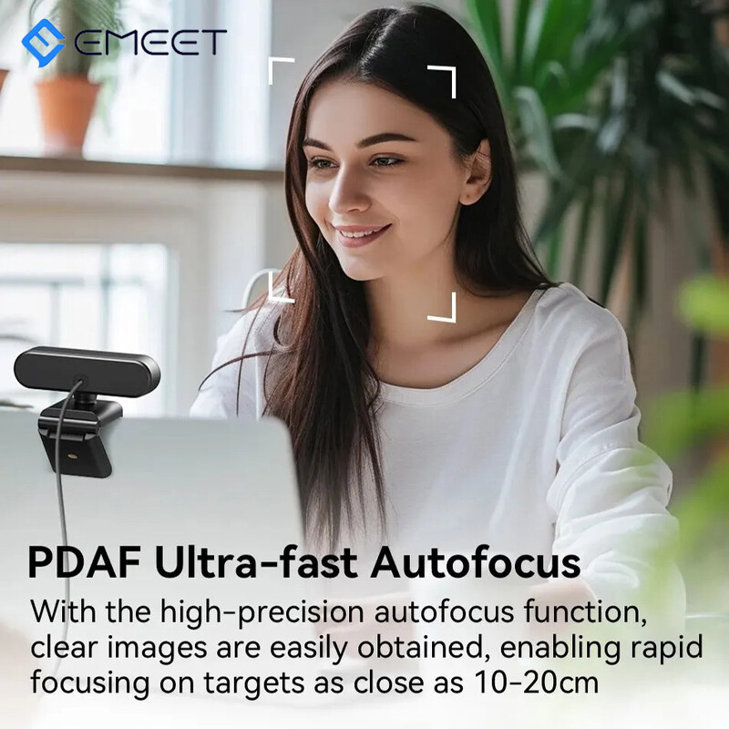 Tīmekļa kamera Ultra HD 4K/2K/1080P tīmekļa kamera EMEET C60E Autofokusa USB datora kamera straumēšanai/videozvanam/konferencei SmartCam