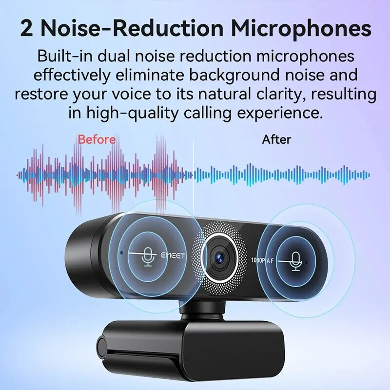 Tīmekļa kamera Ultra HD 4K/2K/1080P tīmekļa kamera EMEET C60E Autofokusa USB datora kamera straumēšanai/videozvanam/konferencei SmartCam