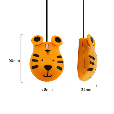 Επαγγελματικό ενσύρματο ποντίκι Cute Cartoon Animal Tiger Design 3D παιδικό ποντίκι USB οπτικά μικρά ποντίκια 1200 DPI USB Optical για φορητό υπολογιστή