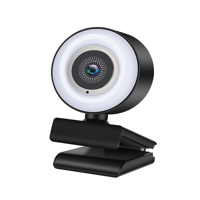 Webová kamera 1080P Mini kamera Full HD Webová kamera s kruhovým svetelným mikrofónom s USB živým vysielaním pre natáčanie videa z YouTube, PC a notebooku