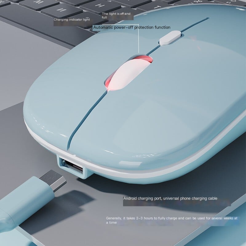 Kreatívne darčeky Módne nabíjanie Bezdrôtové Bluetooth Dual-Mode Roztomilé dievča Stlmenie Stolné počítače Notebooky Univerzálna kancelárska myš Ergonomická