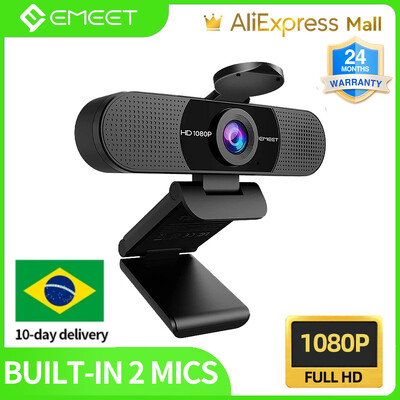 Cameră web 1080P Full HD Cameră web USB EMEET Cameră de streaming cu microfoane cu anulare a zgomotului pentru întâlniri video pe computer