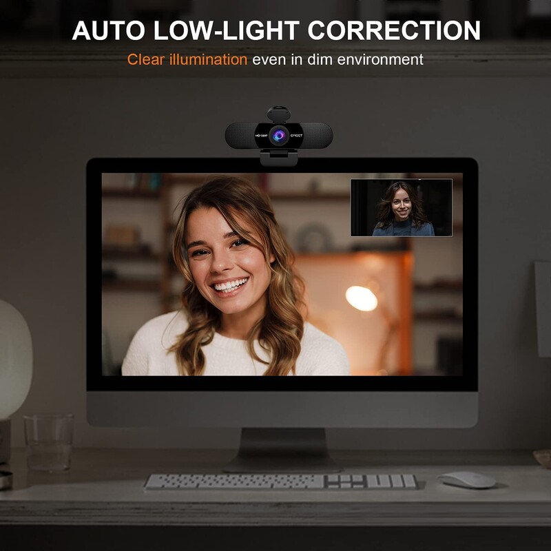 Tīmekļa kamera 1080P Full HD tīmekļa kamera USB EMEET straumēšanas kamera ar trokšņu slāpēšanas mikrofoniem datora video sapulcēm