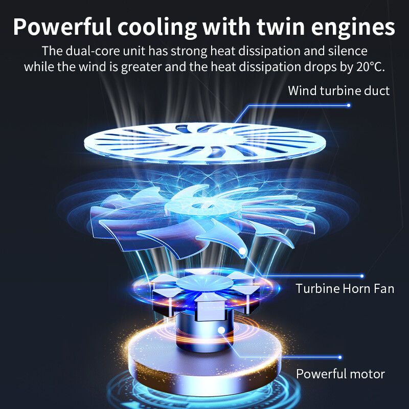 Q100 17-tolline mänguri sülearvuti jahuti ventilaatori LED-ekraan, kaks USB-porti 2600 RPM sülearvuti jahutusplaadi sülearvuti alus sülearvuti ventilaatori jahuti jaoks