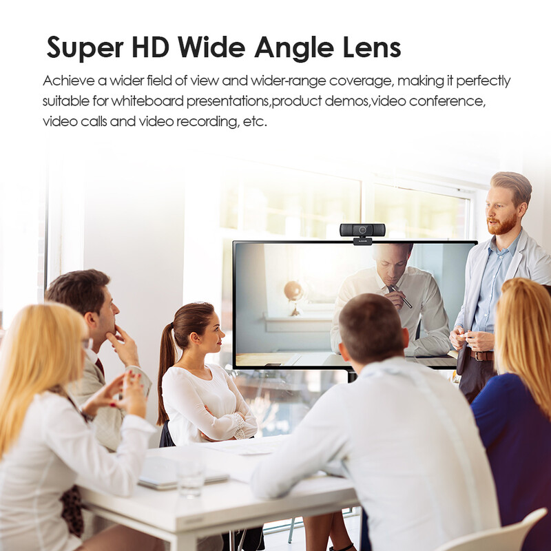 Cameră web AUSDOM AF640 Full HD 1080P Focalizare automată cu microfon cu anulare a zgomotului Cameră web pentru Windows Mac