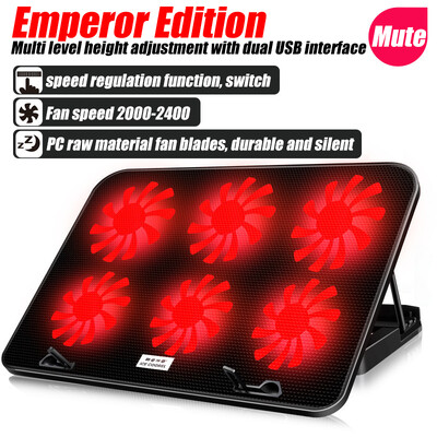 COOLCOLD A9 Gaming RGB Laptop Cooler 2 θύρες USB 6 Fan Gaming Led Light Cooler Notebook for 13-18 Inch Stand for Laptop Macbook