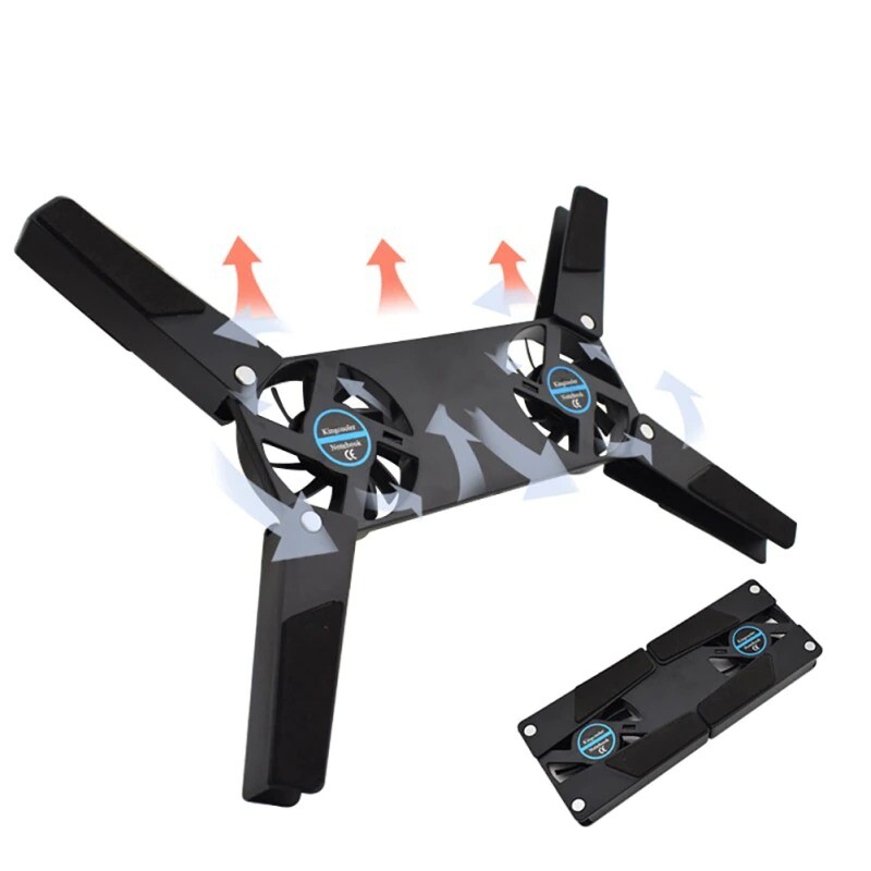Sukamasis USB ventiliatoriaus aušinimo padas 2 ventiliatoriai aušintuvas Nešiojamojo kompiuterio aušintuvas nešiojamojo kompiuterio stovas USB ventiliatorius skirtas 10–17 colių nešiojamam kompiuteriui